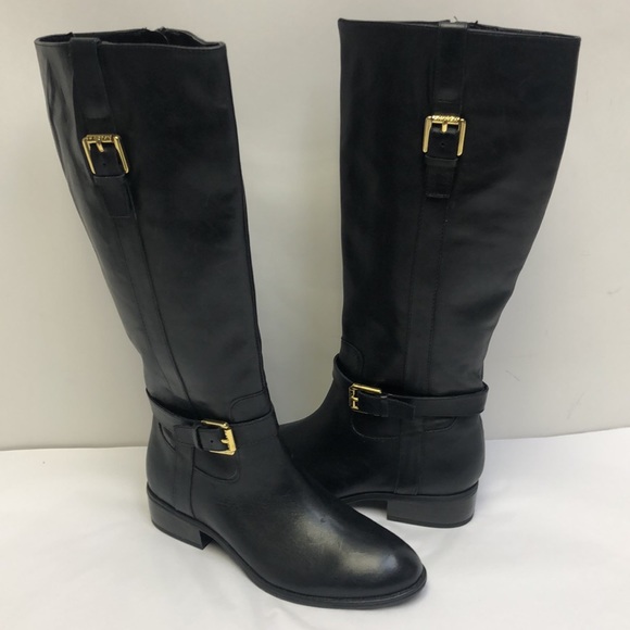 Lauren Ralph Lauren Monica Black Boots Wide calf New 6 B - Picture 3 of 11